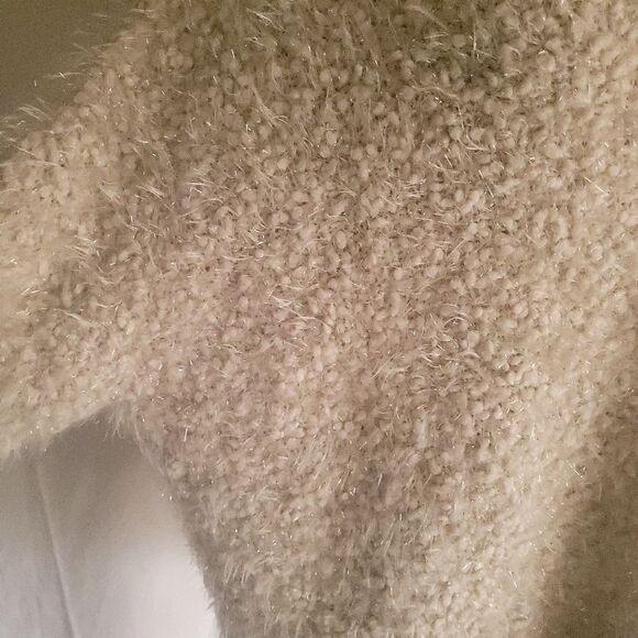 Prima Nordstrom Tinsel Trim Beige Pullover Sweater Holidays/New Years/Party XXL - Picture 9 of 13
